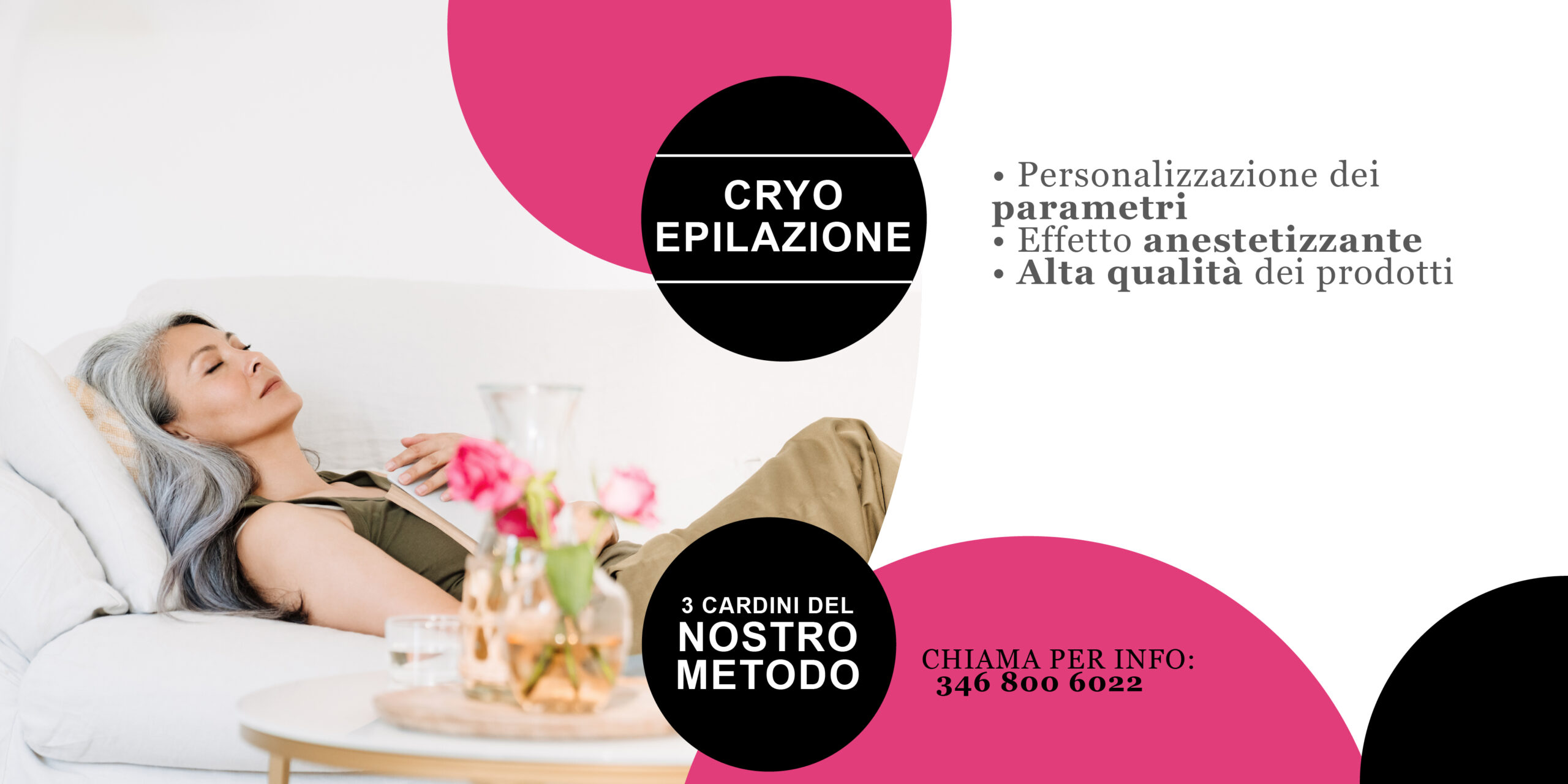 Cryoepilazione flarkomed banner landing page 3 cardini metodo new